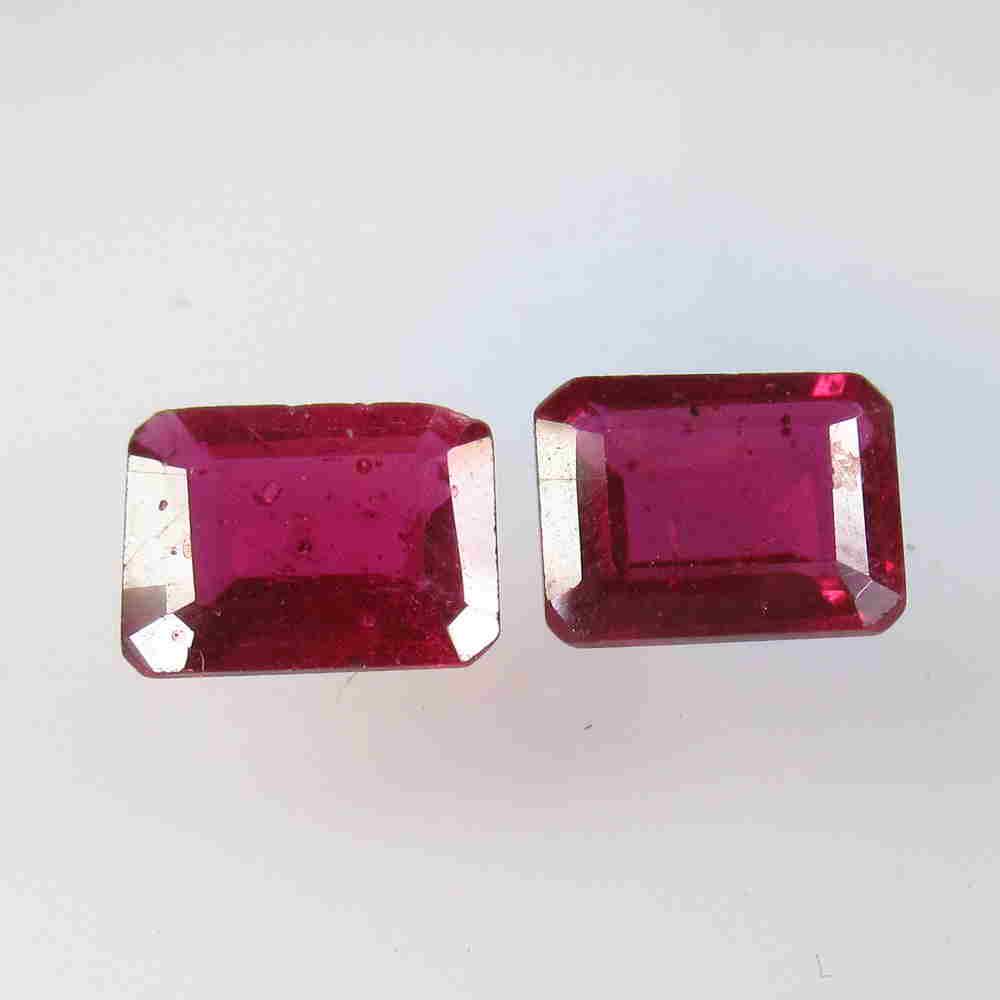 3.50 Ctw Natural Red Ruby Octagon Pair (1 of 2)