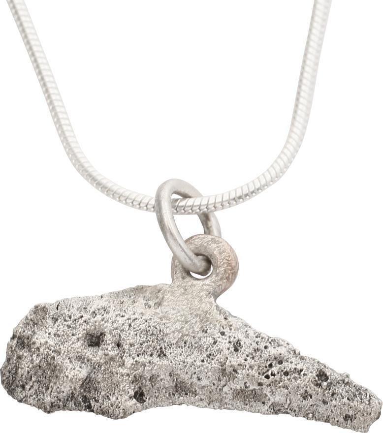 GREEK BRONZE DOLPHIN “COIN” NECKLACE 5TH-4TH CENTURY BC: From the Greek Black Sea colony of Olbia which provided slaves, cereal and fish. Before die struck coinage, these dolphin figures served as a means of exchange, vital for commerce to thrive. They are