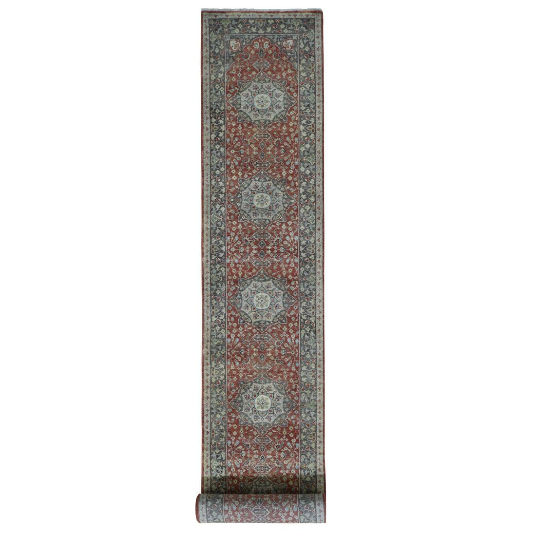 Hand Knotted Wide Runner Antiqued Haji Jalili (1 of 11)