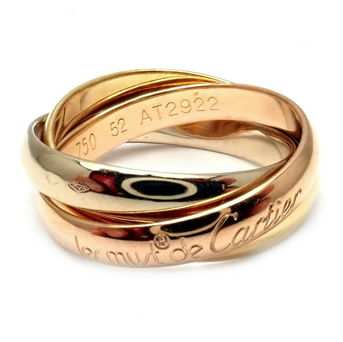 Authentic! Must De Cartier Three Color 18k Gold Trinity (1 of 4)
