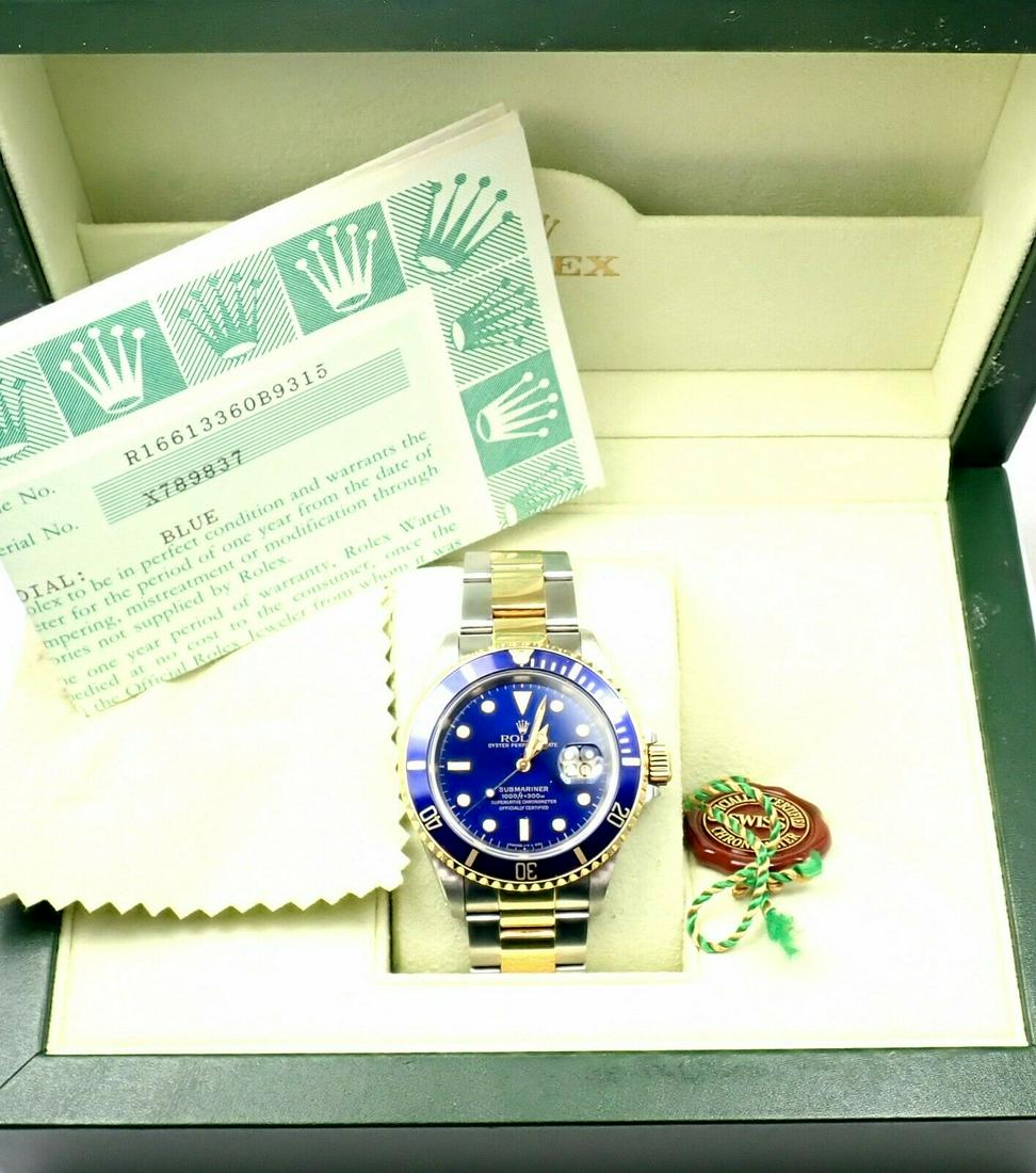 Rolex Submariner Blue Dial 18k Yellow Gold Steel 40mm (1 of 12)
