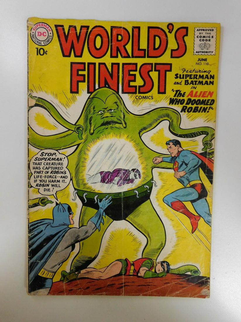 World's Finest #110: No Reserve! World's Finest #110. FR Cover Detached Shipping: Individual Comics: Flat-rate of $9.99 (1-8 comics) or $19.99 (9+ comics) to anywhere within the contiguous U.S. International: Foreign ship