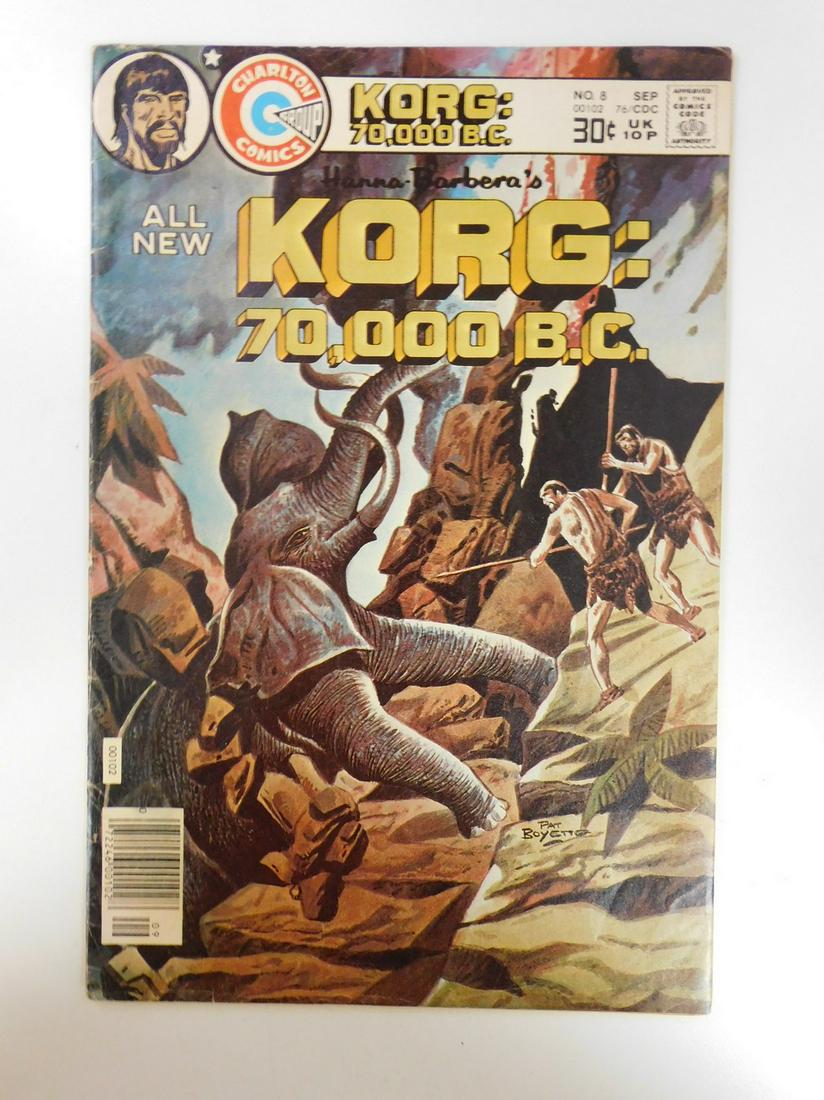 Korg: 70000 B.C. #8: No Reserve! Korg: 70000 B.C. #8. VG/FN Shipping: Individual Comics: Flat-rate of $9.99 (1-8 comics) or $19.99 (9+ comics) to anywhere within the contiguous U.S. International: Foreign shipping rates a