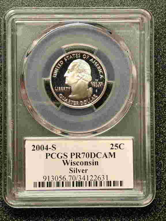 For Auction 2004 S Silver Wisconsin State Quarter Pr70dcam Proof 0014 On Sep 16 2020 Jasper52 In Ny