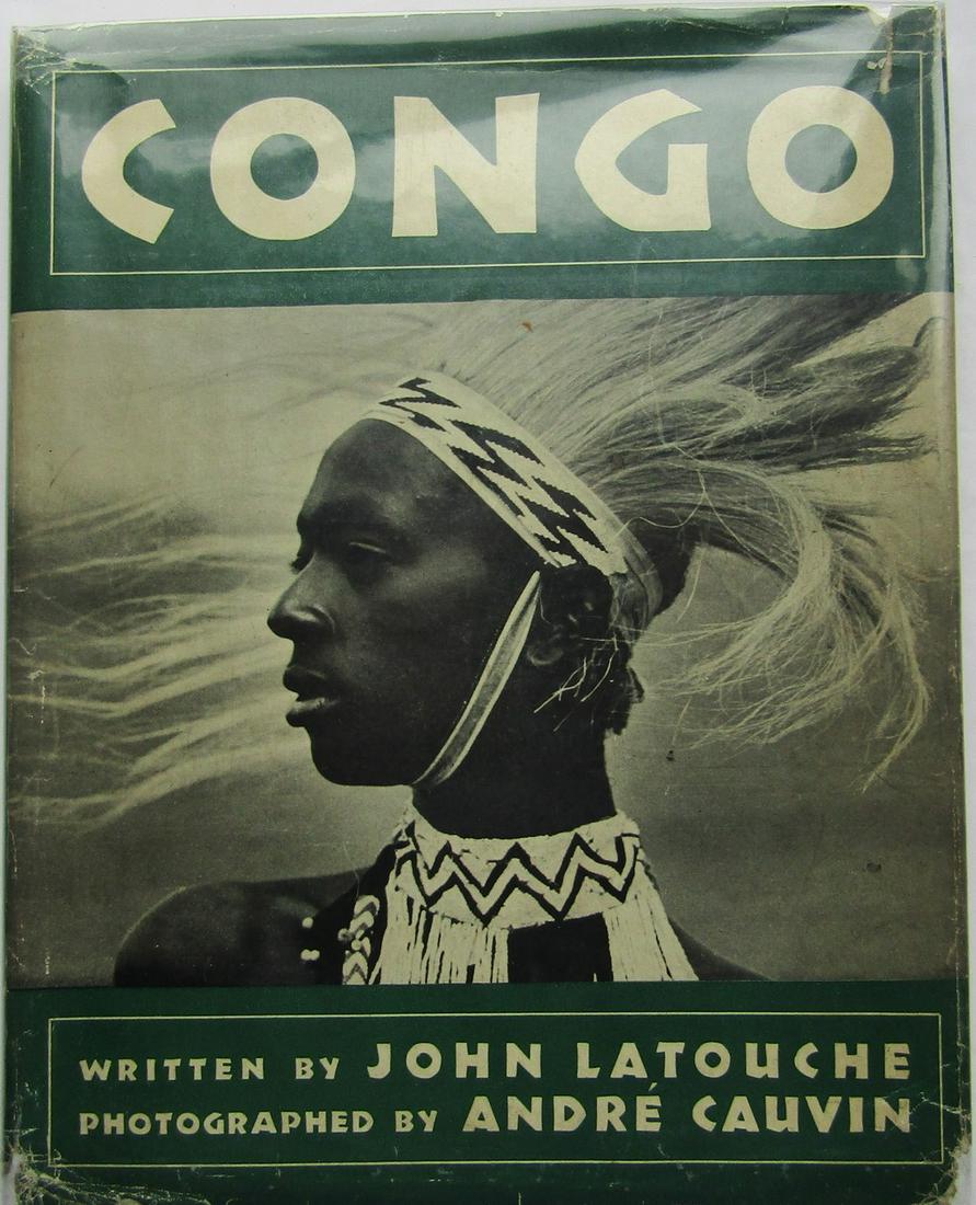 CONGO: Photographed by André Cauvin First Edition. Pictorial dust-jacket with protective mylar cover. Publishers red cloth boards with green title. Decorative endpapers. Illustrated title page. Full-page an