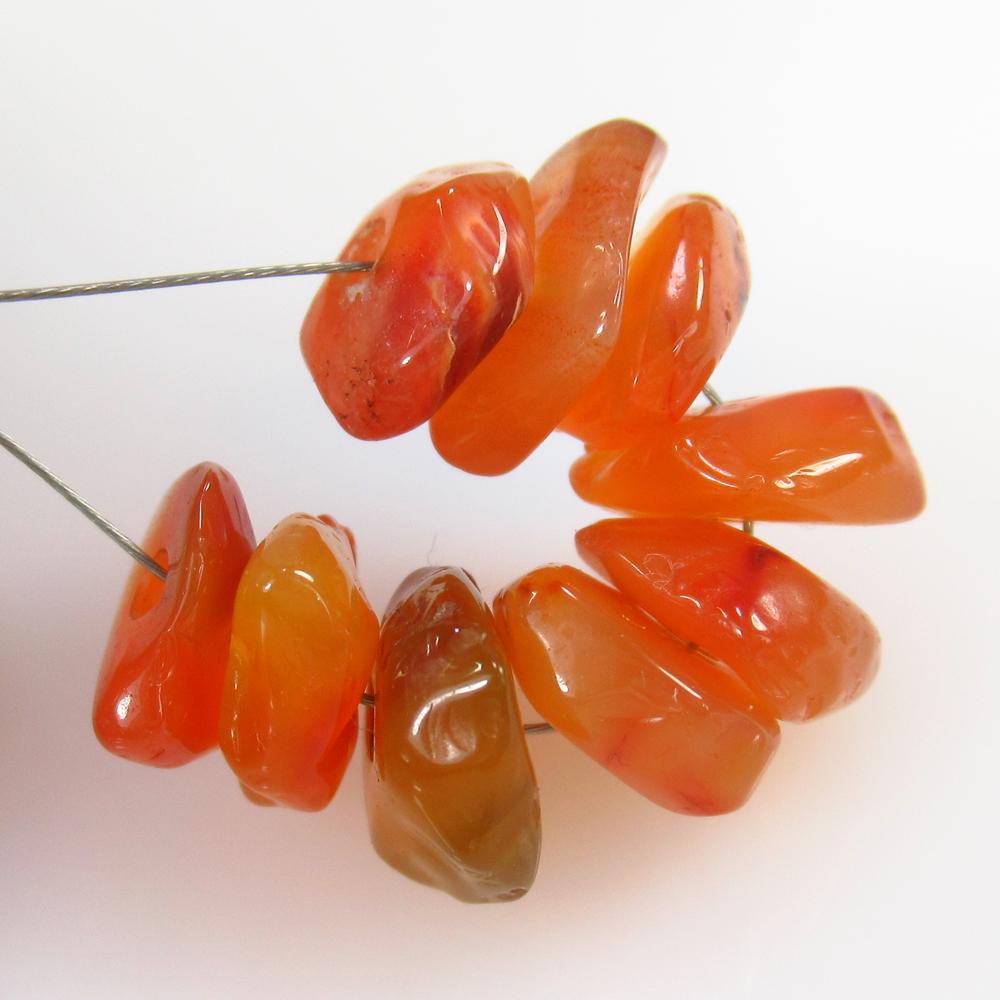 20.10 Ct Natural 9 Drilled Carnelian Unshaped Beads (1 of 2)