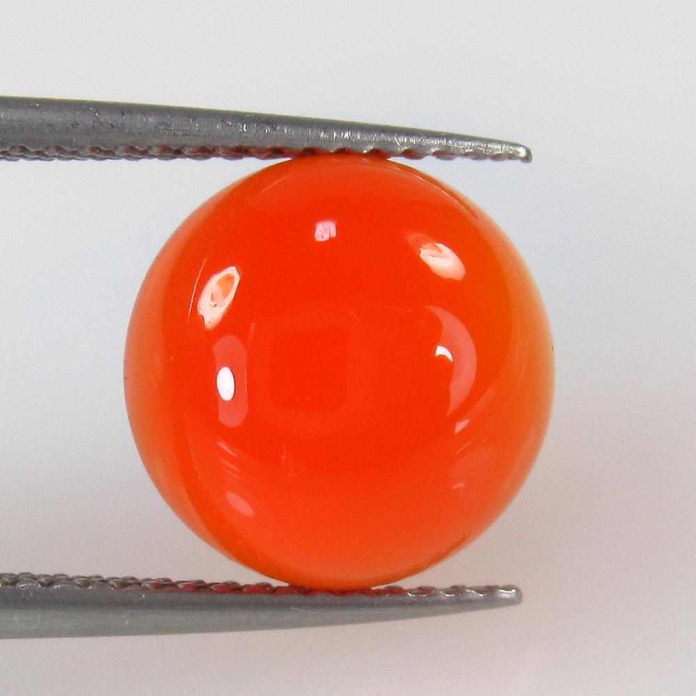4.52 Ct Natural Orange Carnelian Round Cab: No Reserve! Title: 4.52 Ct Natural Orange Carnelian Round Cab Stone Clarity: Semi-Transparent Gemstones: Natural Carnelian Carat Weights: 4.52 Size/Dimensions: 11.10 x 11.10 x 5.00 mm Additional Infor