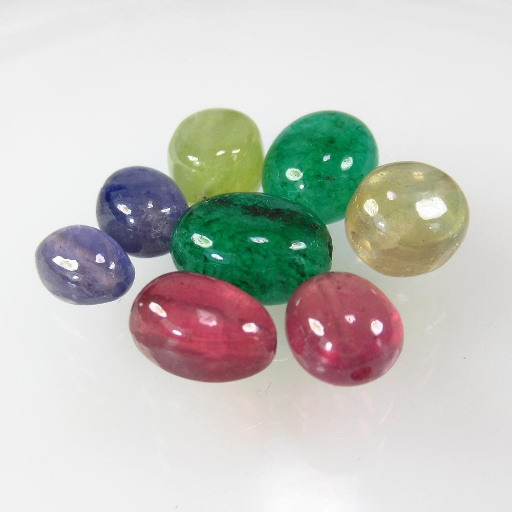23.55 Ctw Natural 8 Ruby Sapphire Emerald Mixed Beads (1 of 2)