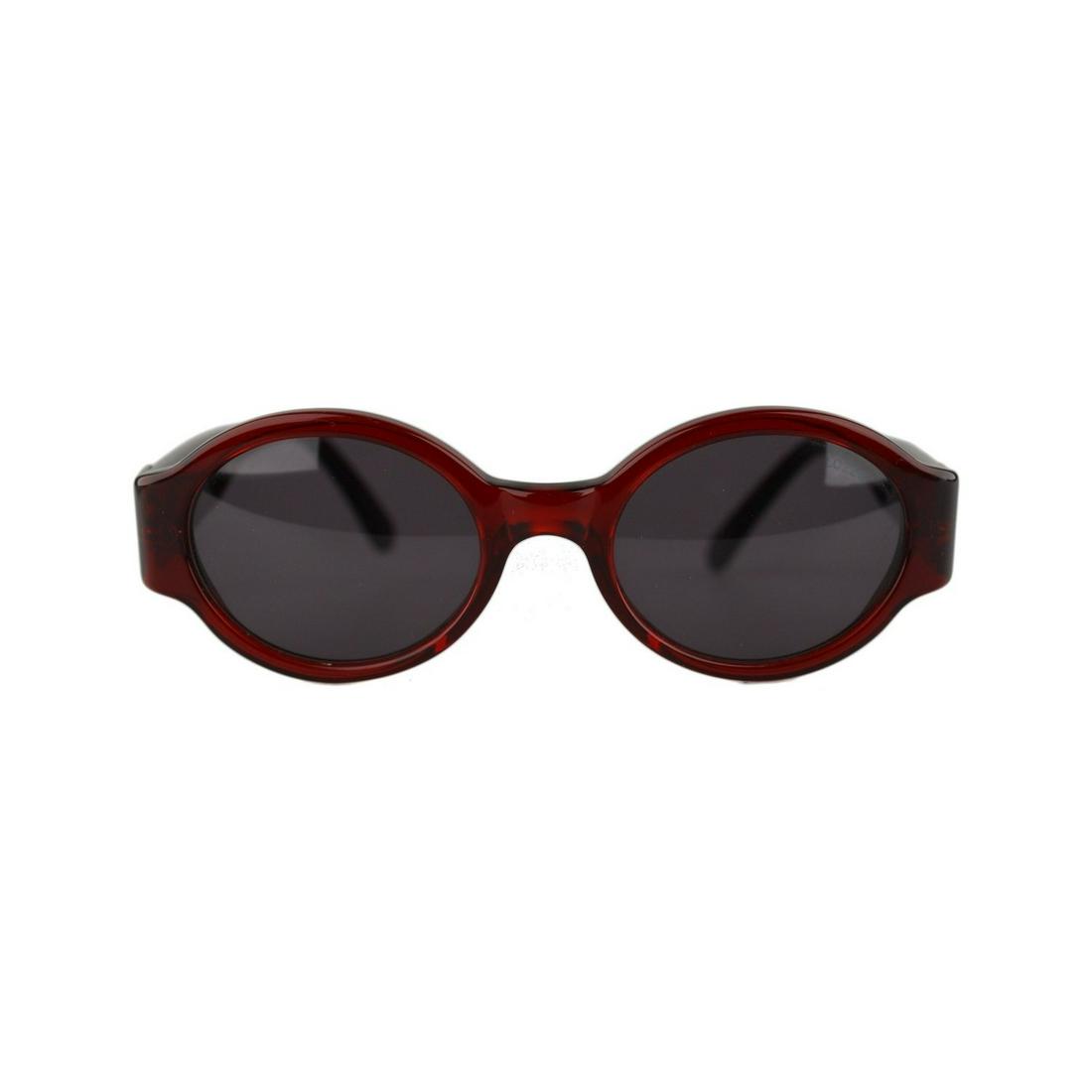 Lozza VIntage Sunglasses Mod. SL 1570: Original Vintage burgundy sunglasses signed Lozza by Dierre. Handmade in Italy. Round shaped full rimmed silver metal finish on the sides. Model references: Mod. SL 1570 - Col. 954. With original Lozz