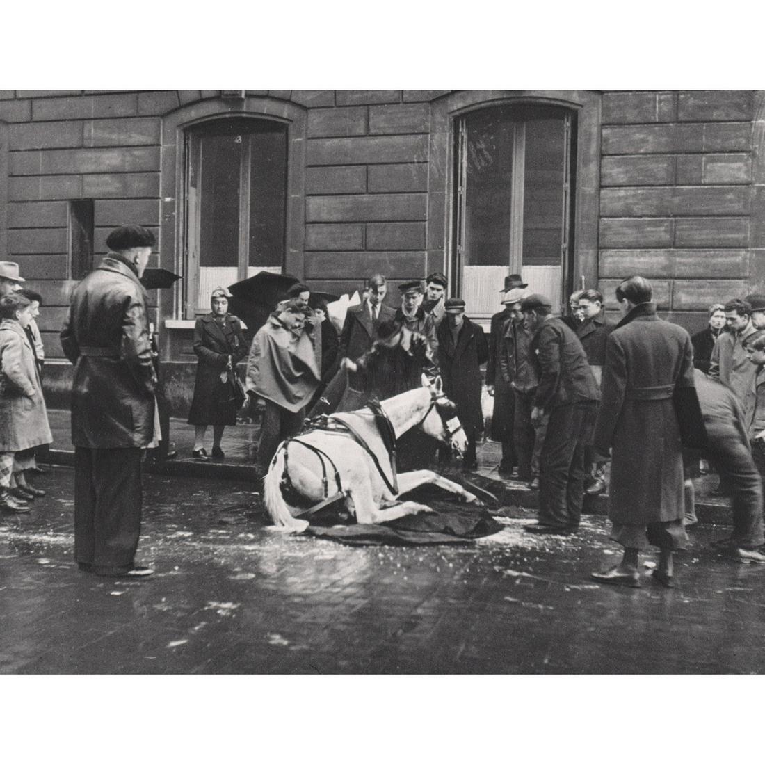 ROBERT DOISNEAU - Broken-down Horse, 1942: Artist: ROBERT DOISNEAU Print Title: Broken-down Horse, 1942 Medium: Sheet-fed Gravure Printing Date: 1970's Printed in France Image Size: 5.25 x 7 inches Robert Doisneau (1912-1994) was a French phot