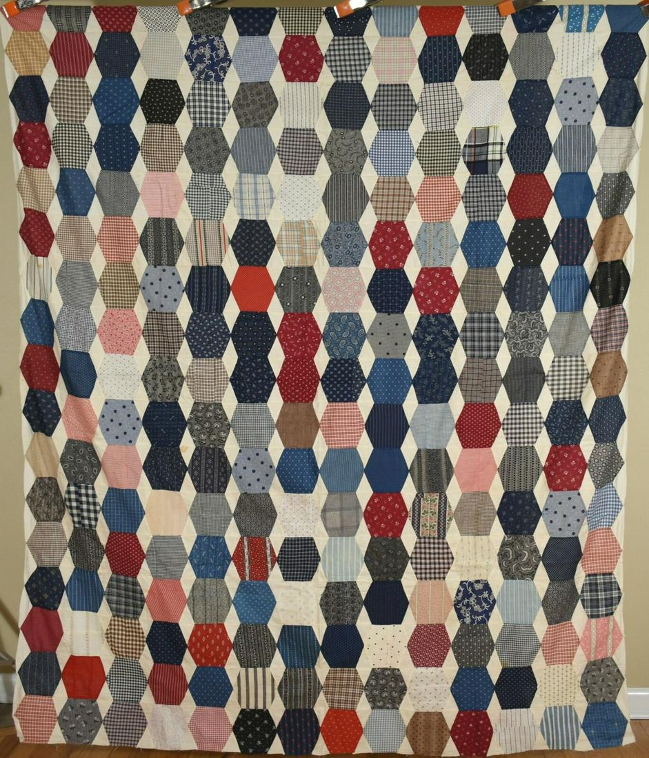 1890's Hexagon Diamonds Quilt Top (1 of 7)