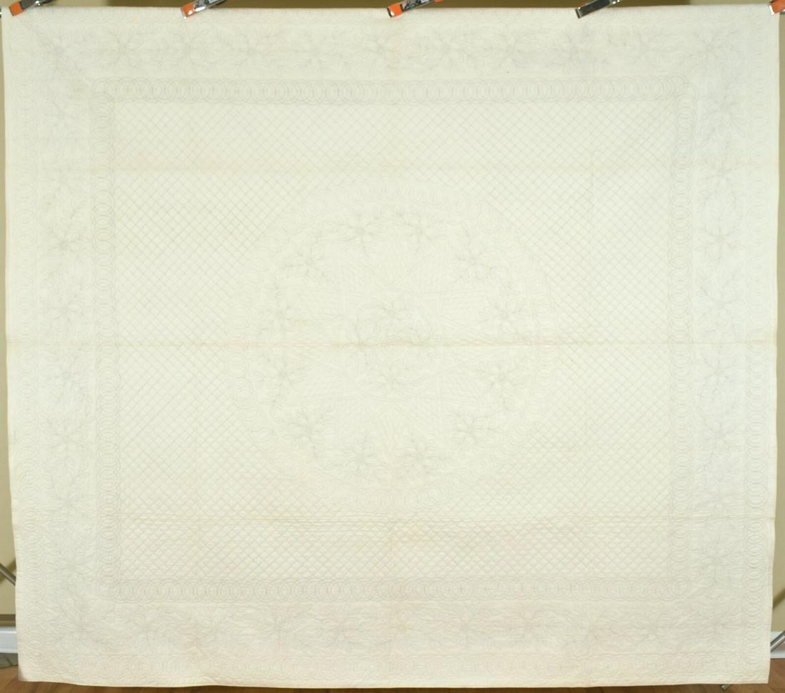Well Quilted 1890's All White Bride's Quilt (1 of 10)