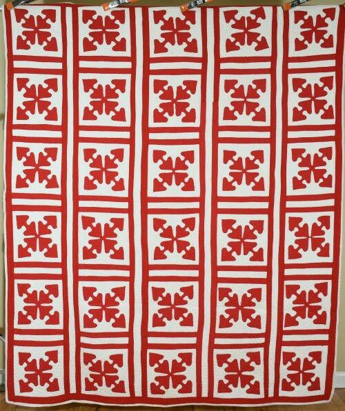 1880's Red & White Hearts Applique Quilt (1 of 7)