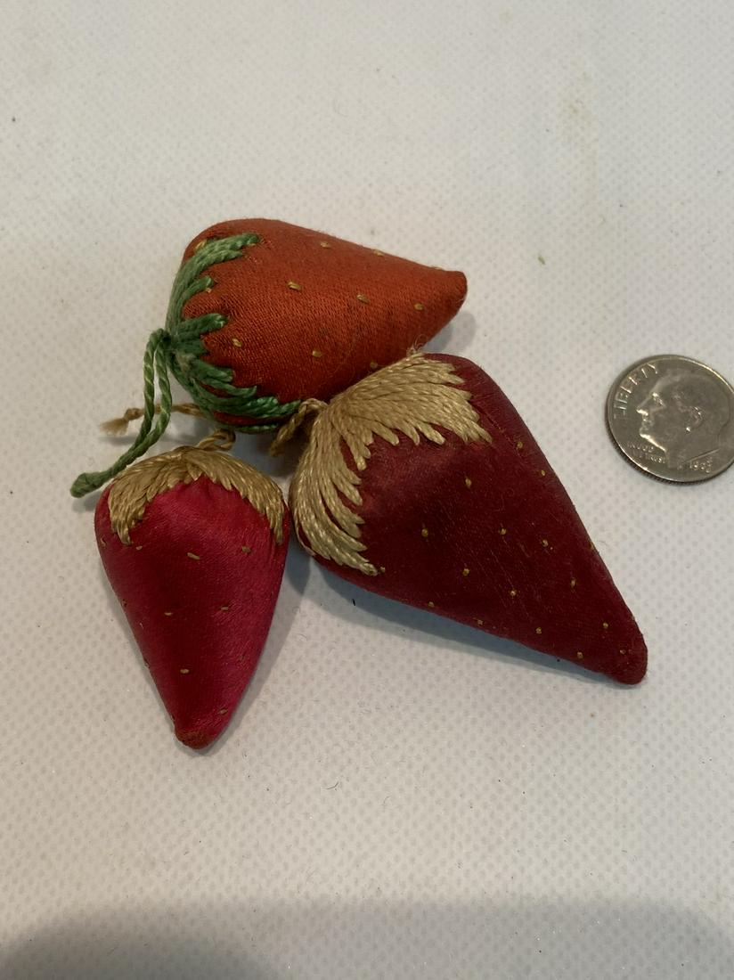 Strawberry satin Pin Cushions (1 of 1)