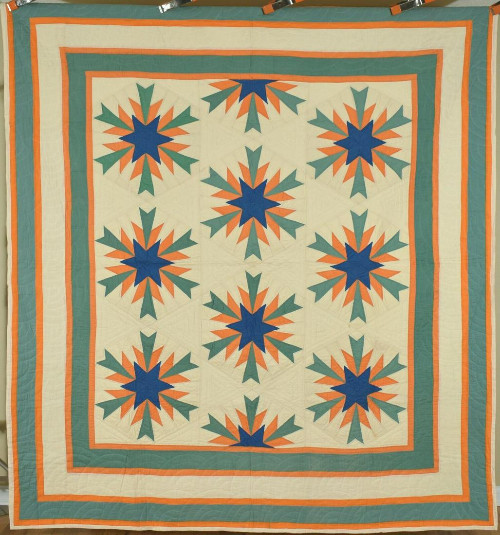 Rare 30's "Modernistic Star" Quilt (1 of 9)