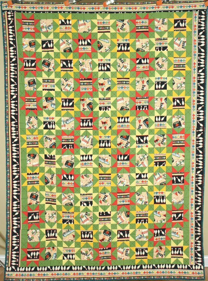Stars Quilt, Whimsical Bowling Motif (1 of 9)