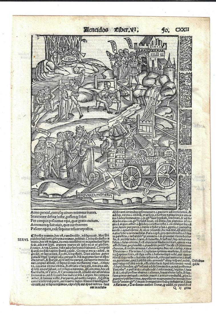 1522 Leaf Woodcut Virgil Aeneid Giunta Imprint (1 of 2)