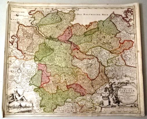 c1737 Homann Map Saxony Germany (1 of 3)