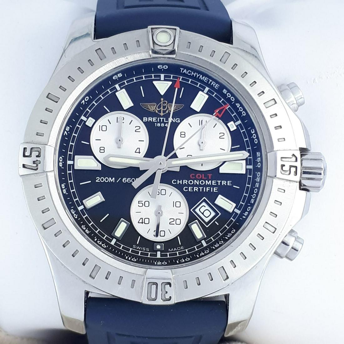 Breitling - Colt Chronograph - A73388 - Men -: Brand: Breitling Model: Colt Chronograph Reference Number: A73388 Gender: Men Period: 2011-present Movement: Quartz Case material: Steel Extras: Box Type: Chronograph wristwatch Shipped I