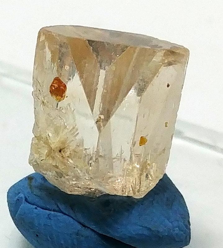 05 Grams Lovely Rare Orange Microlite On Topaz Crystal: Material topaz specimen more Description 05 Grams Lovely Rare Orange Microlite On Topaz Crystal Specimen From Skardu pakistan SIZE 17*14*14 mm Reserve: $19.00 Shipping: Domestic: Flat-rate of