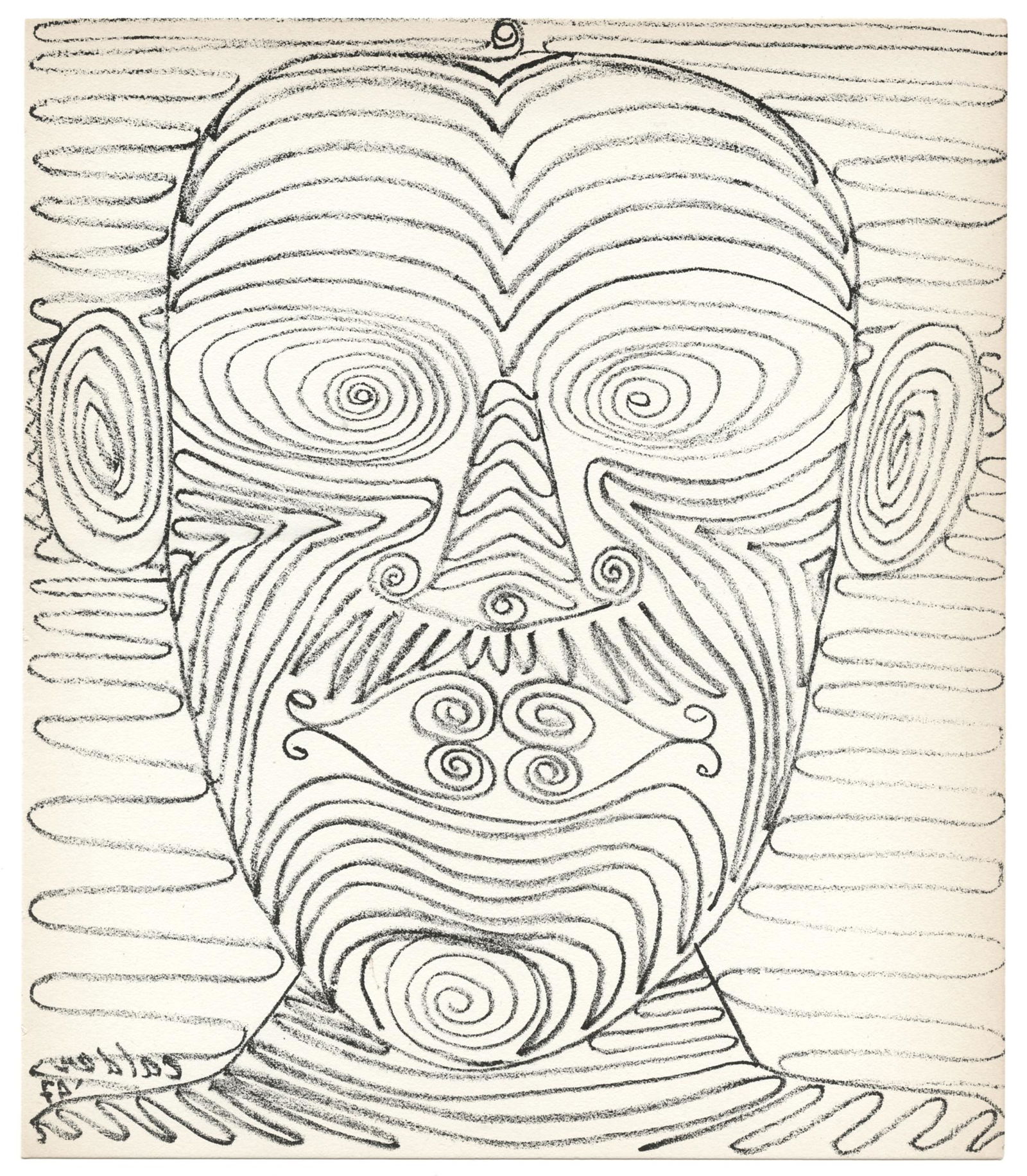 Alexander Calder original lithograph, 1947: Medium: original lithograph. Printed in Paris by Mourlot and published by Pierre à Feu and Maeght Editeur for the Marcel Duchamp / André Breton project Surréalisme en 1947. Issued in a limited edit