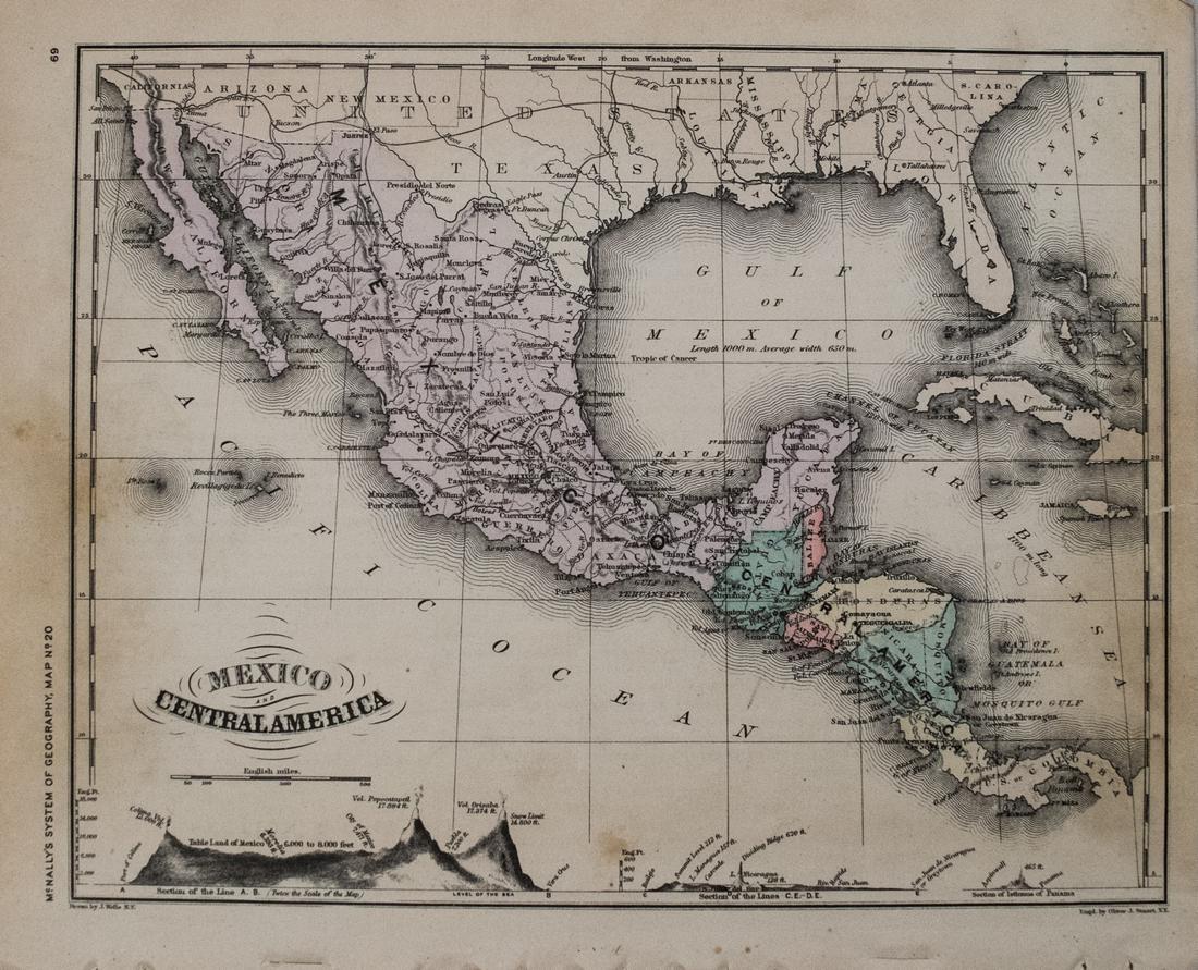 1866 McNally Map of Mexico and Central America -- (1 of 1)