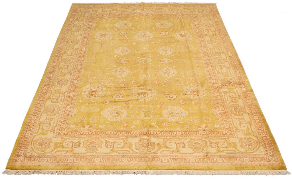 Hand-knotted Peshawar Oushak Dark Yellow Wool Rug 10'1" (1 of 8)