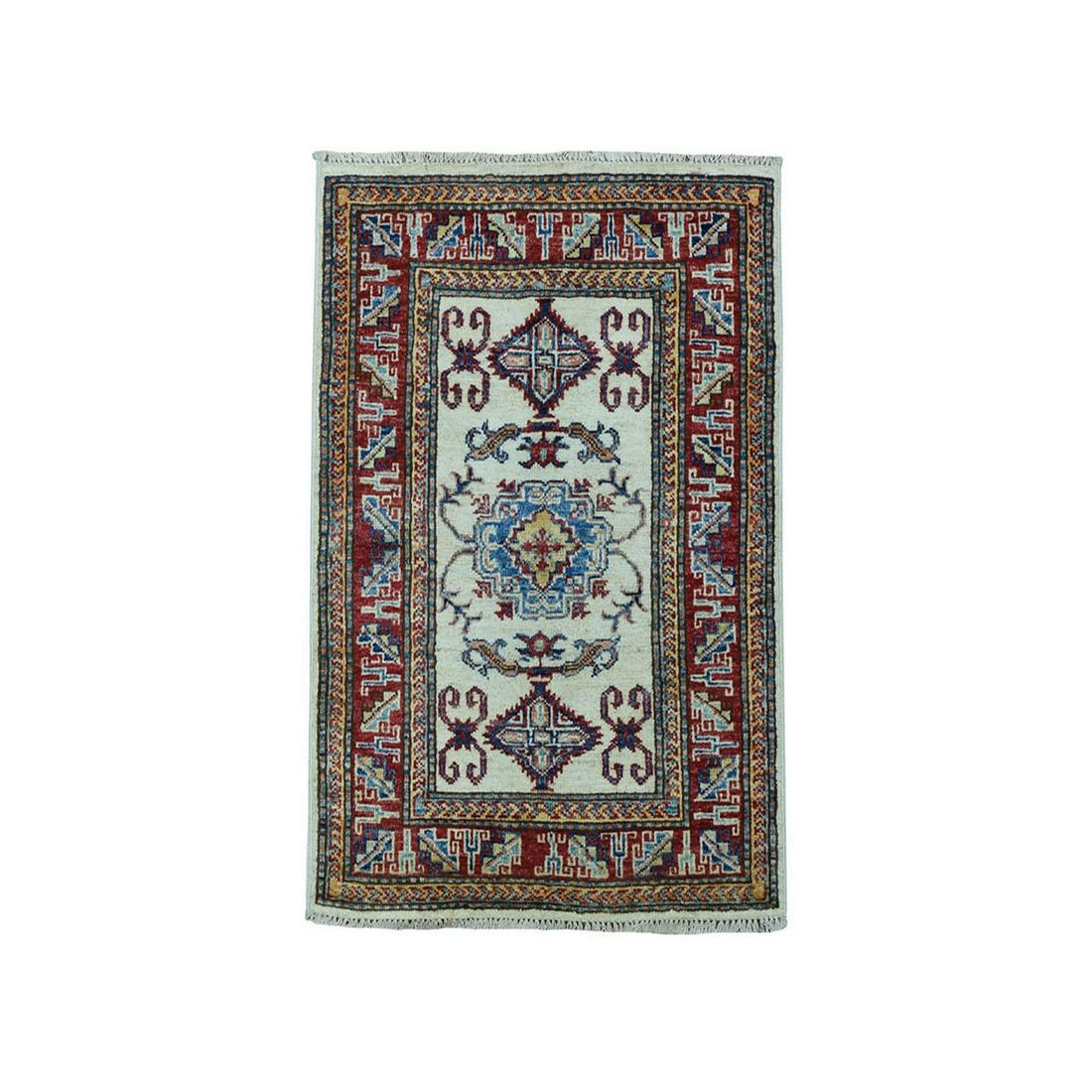 Ivory Super Kazak Pure Wool Geometric Design (1 of 6)
