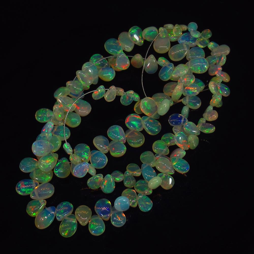 63.07 Ct Natural 129 Drilled Multi-Color Fire Pear Opal (1 of 3)