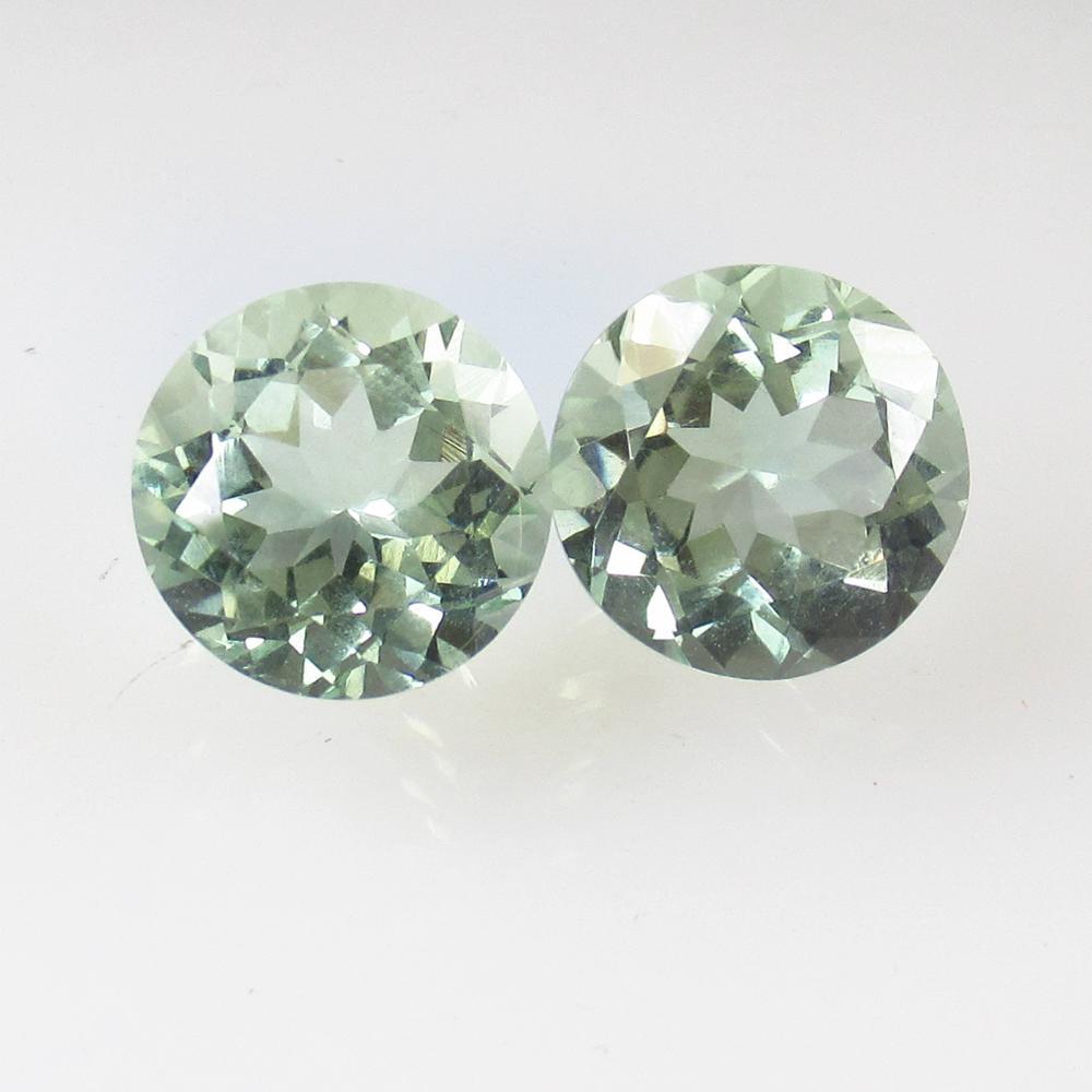 9.62 Ctw Natural Green Amethyst Round Pair (1 of 2)