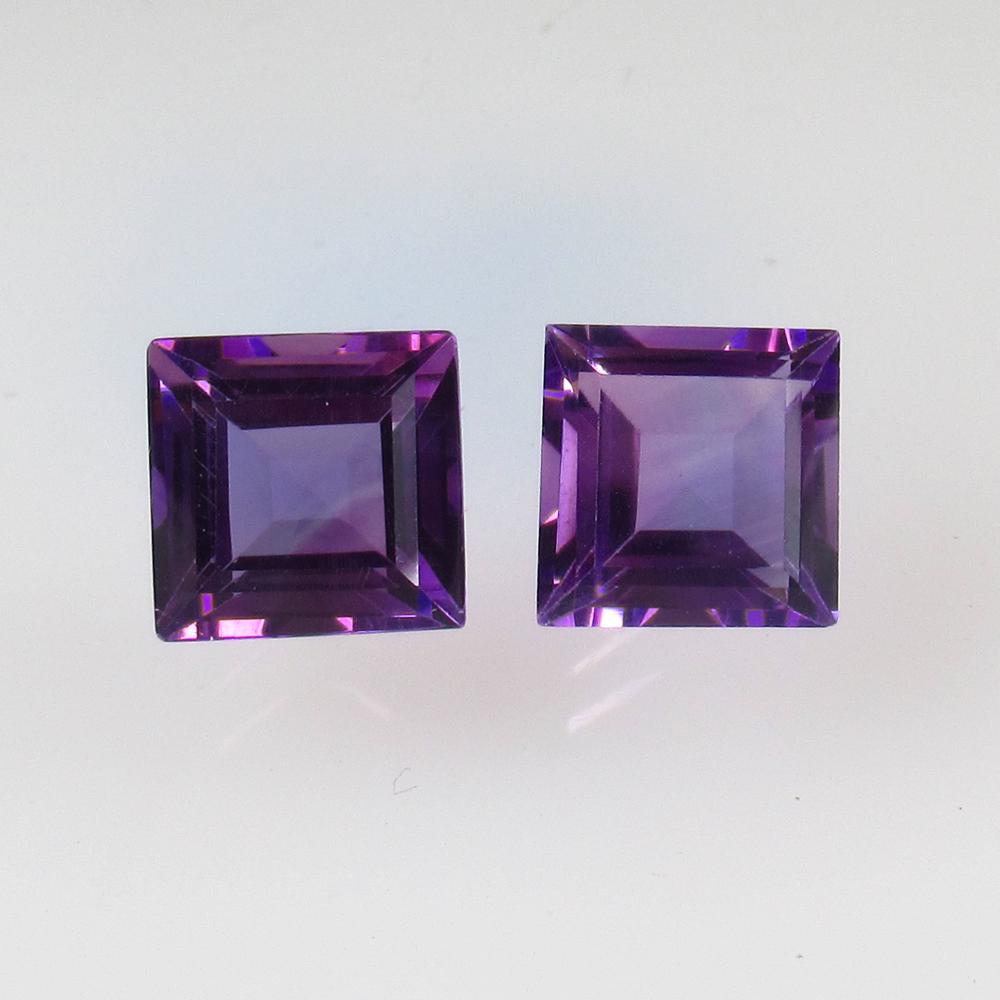 4.60 Ctw Natural Purple Amethyst Square Pair (1 of 2)