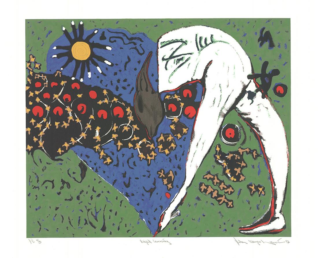 Peter Wayne Lewis: Night Crossing: Title: Night Crossing Artist: Peter Wayne Lewis Additional Information: "Night Crossing" by Peter Wayne Lewis, 1992 Signed Serigraph. Paper size is 22.25 x 27.5 inches, with an image size of 18.5 x 22