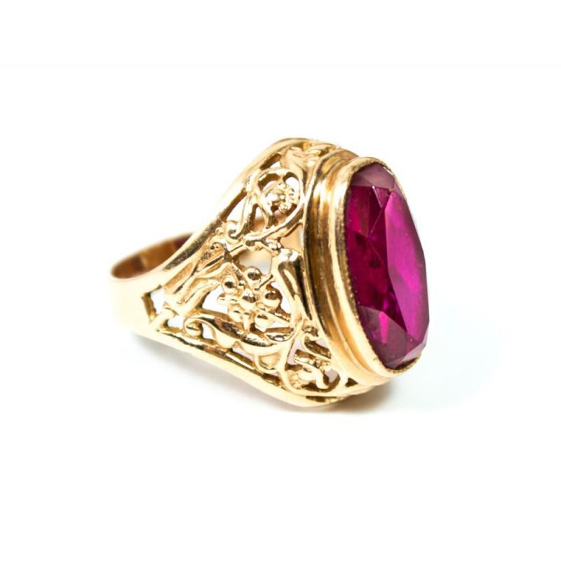 Vintage 14K gold ring with ruby 6.7 gr. (1 of 8)