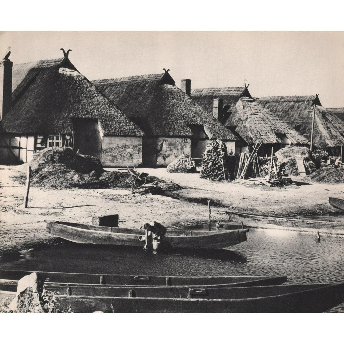 ANDREAS FEININGER - Fishing Village, 1932: Artist: ANDREAS FEININGER Print Title: Fishing Village, Kamp, Germany 1932 Medium: Sheet-fed gravure Printing Date: 1930's Printed in France Image Size approx: 7.5 x 9 inches Andreas Bernhard Lyonel F