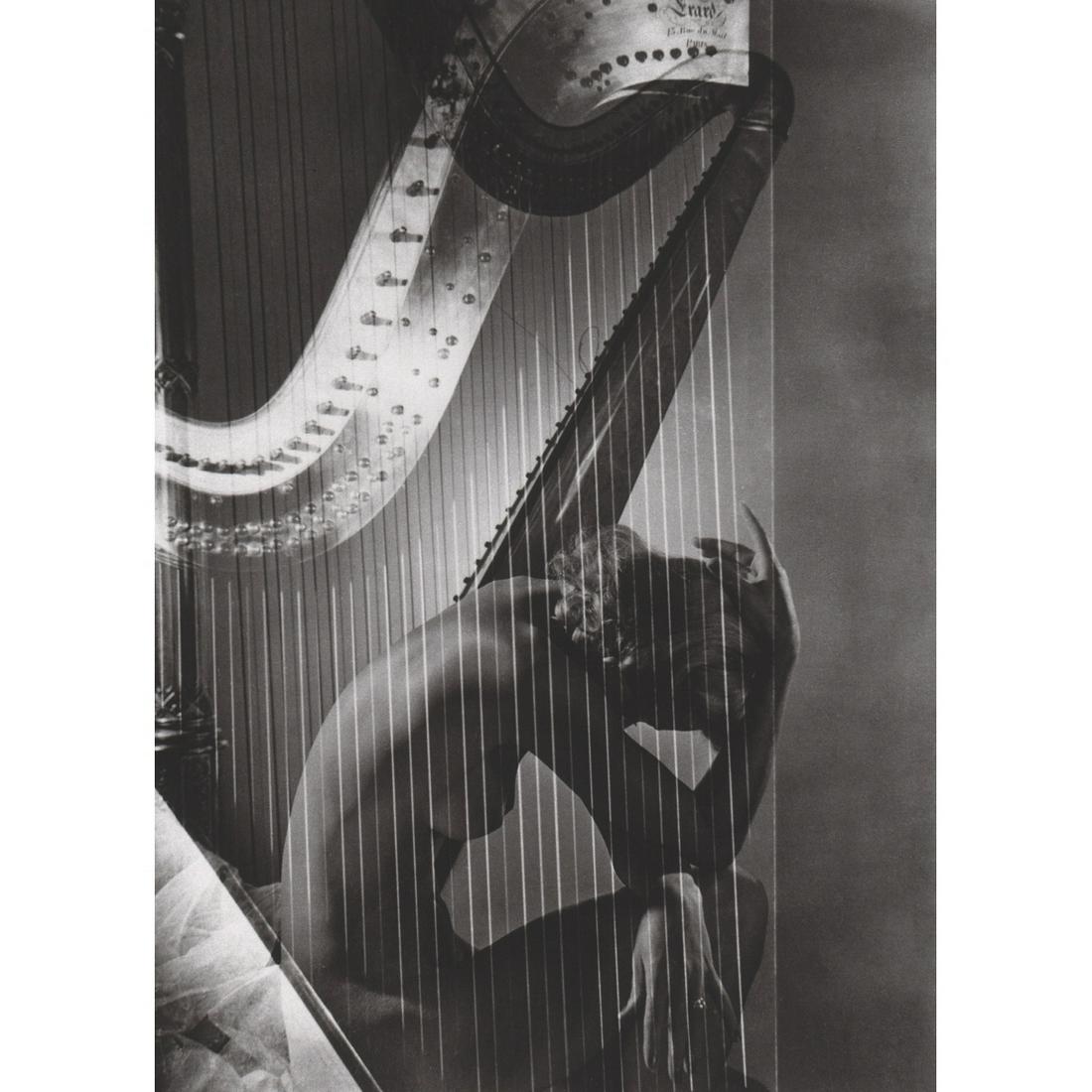 HORST - Lisa and Harp, Paris 1939: Artist: HORST Print Title: Lisa and Harp, Paris 1939 Medium: Sheet-fed Gravure Printing Date: 1990's Printed in Japan Image Size approx: 12 X 8.5 inches Horst Paul Albert Bohrmann (1906–1999) who ch