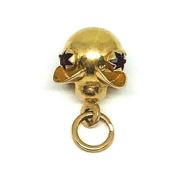CUTE Victorian Yellow Gold Ruby Charm Pendant (1 of 6)