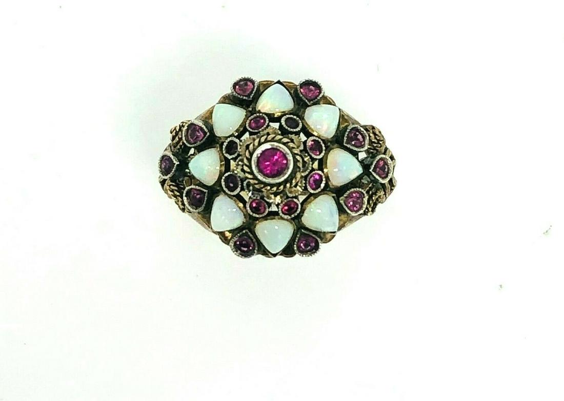 VICTORIAN Ruby Opal Yellow Gold Ring (1 of 5)
