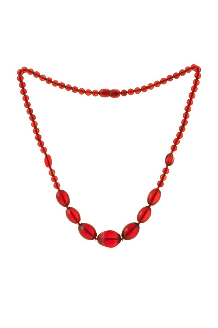 Precious Ruby Red Amber Necklace (1 of 2)