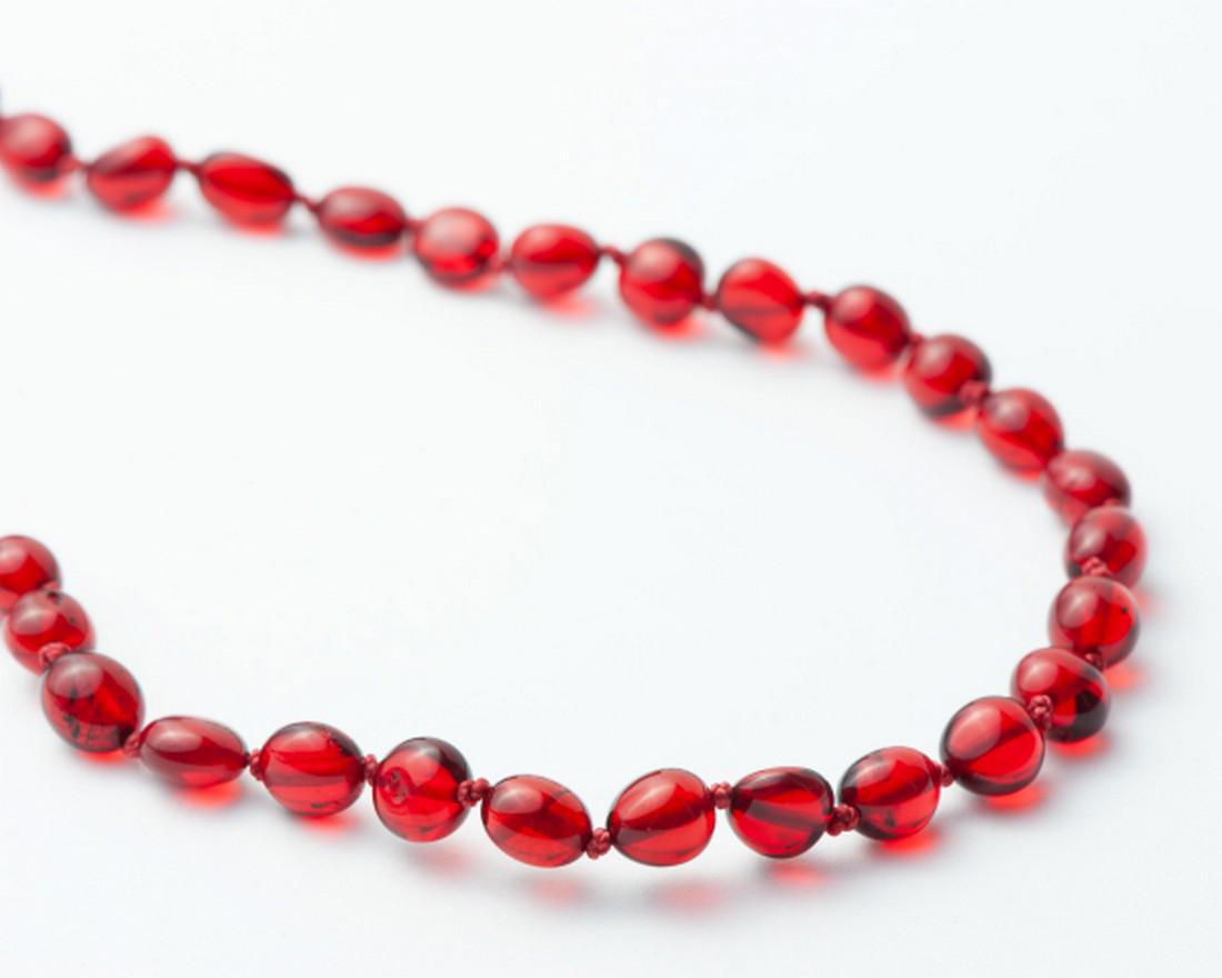 Precious Ruby Red Amber Necklace (1 of 1)