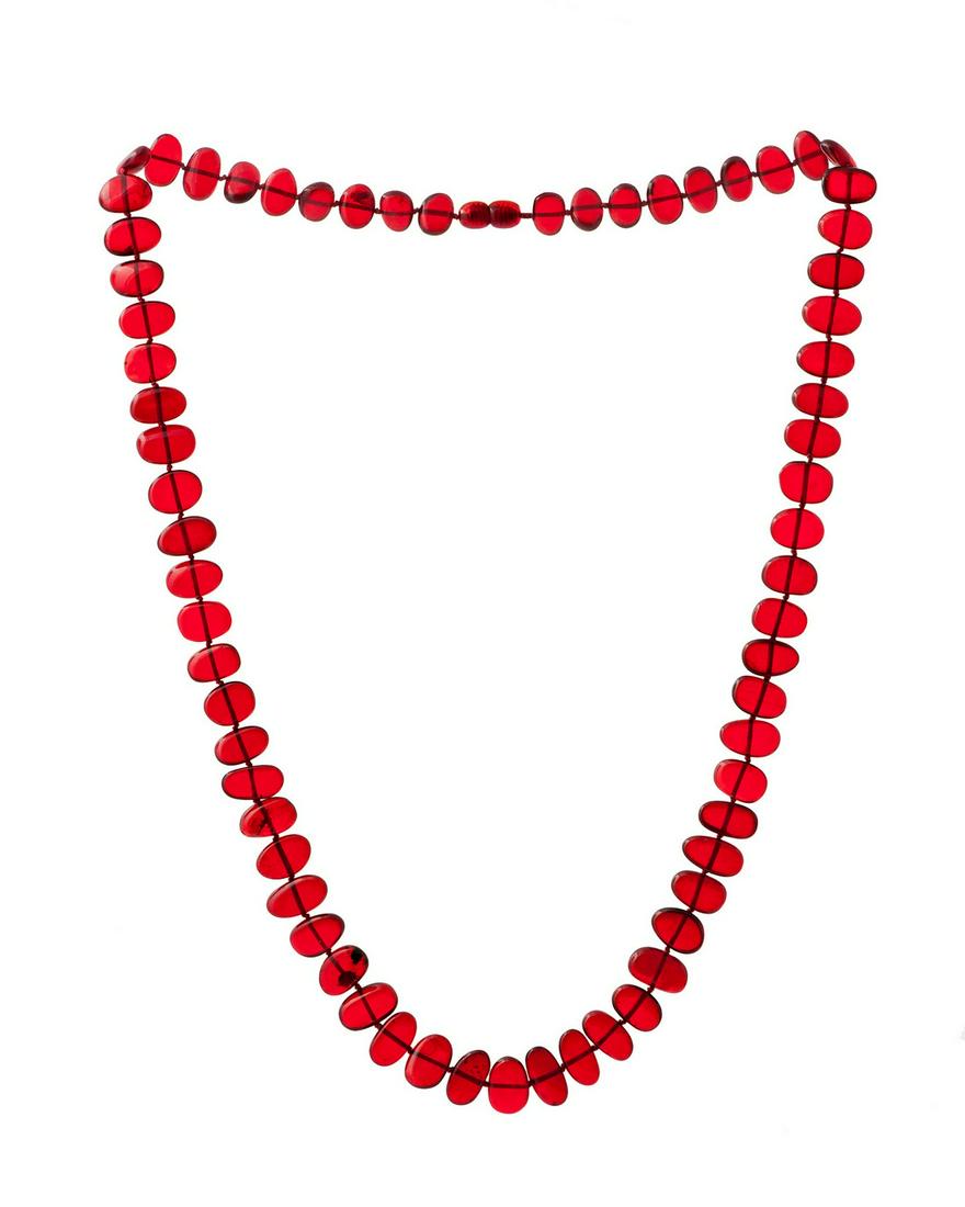 Precious Ruby Red Amber Necklace (1 of 1)