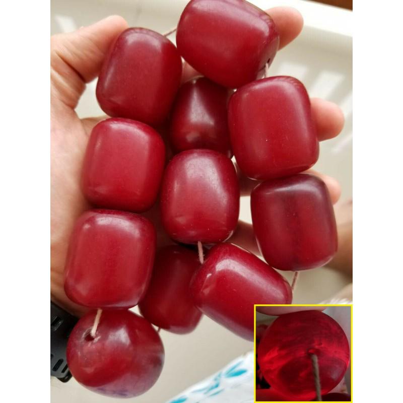 335 g Bakelite cherry necklace (Faturan, beads Amber) (1 of 9)