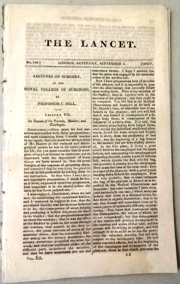 1826 The Lancet London Medicine Journal (1 of 2)
