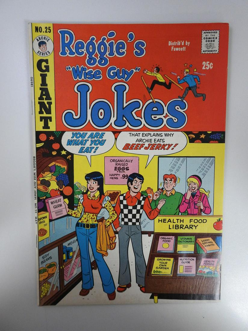 Reggie's "Wise Guy" Jokes #25: No Reserve! Reggie's "Wise Guy" Jokes #25. FN Shipping: Individual Comics: Flat-rate of $9.99 (1-8 comics) or $19.99 (9+ comics) to anywhere within the contiguous U.S. International: Foreign shipping 