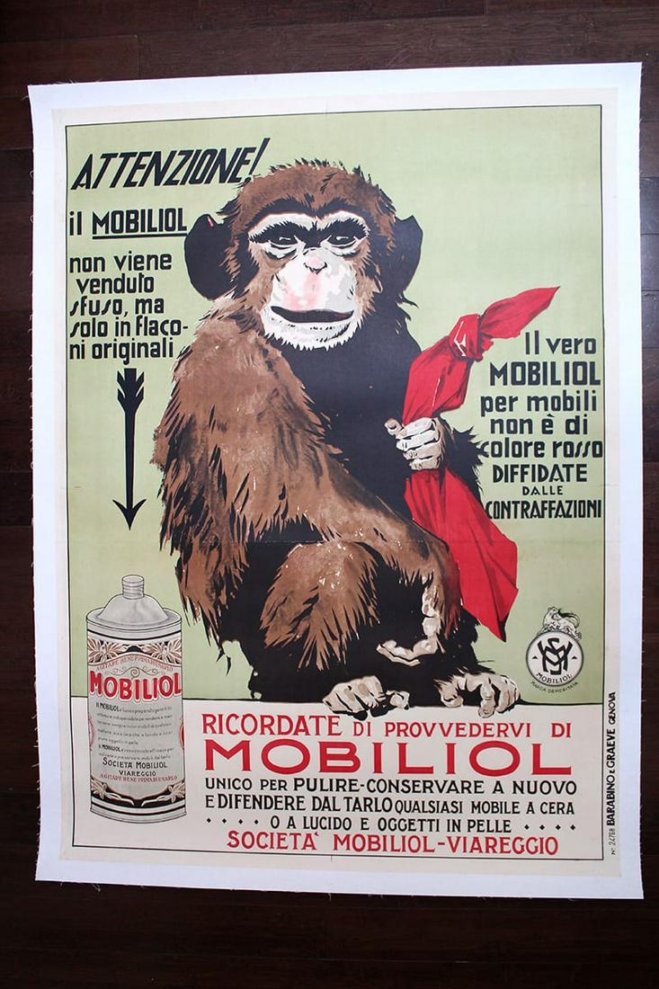 Mobiloil (1930) 52.7" x 38.5" Italian Advertising (1 of 1)