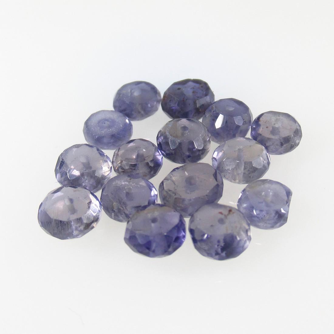 9.29 Ctw Natural 15 Iolite Drilled Round Beads: No Reserve! Title: 9.29 Ctw Natural 15 Iolite Drilled Round Beads Stone Clarity: VVS Gemstone: Iolite Beads Carat Weight: 9.29 Dimensions: 4.70 - 6.00 mm / 15 PC's Additional Information: Very Good Lu