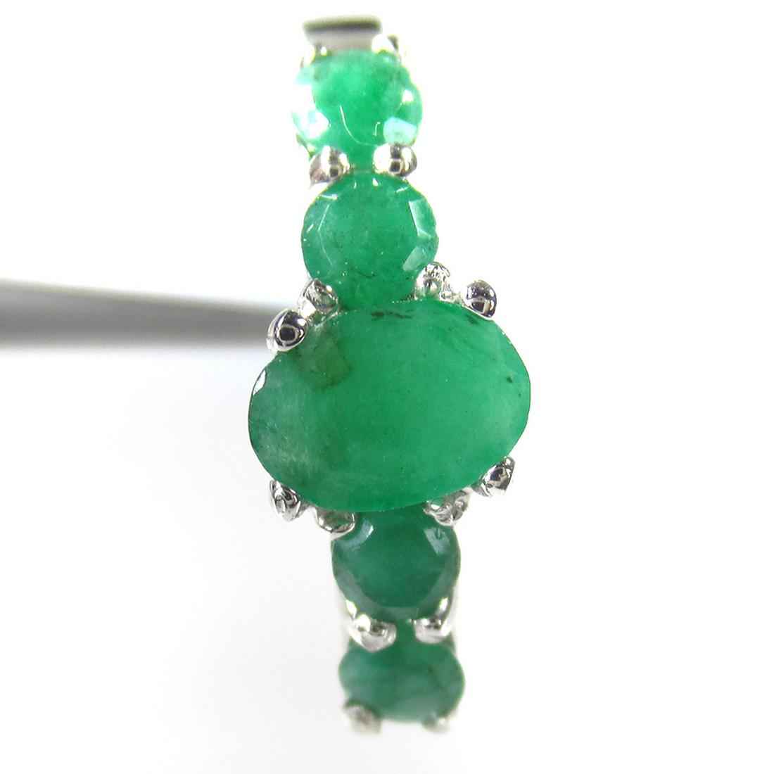 2.73 g 925 Sealed Silver Natural Emerald Ring (1 of 3)