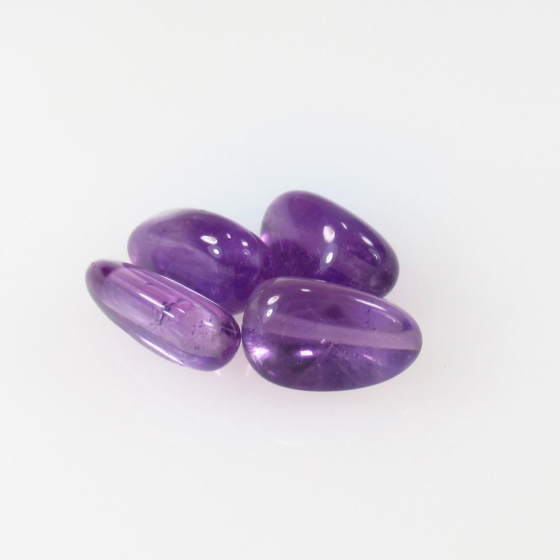 9.09 Ctw Natural 4 Drilled Purple Amethyst Dumble Beads (1 of 2)