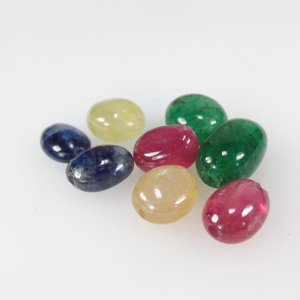 24.21 Ct Natural 8 Ruby Emerald Sapphire Beads (1 of 2)