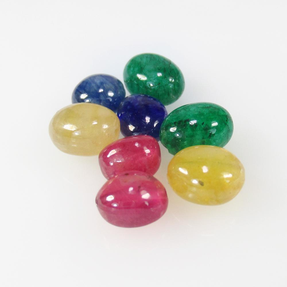 22.38 Ct Natural 8 Ruby Emerald Sapphire Beads (1 of 2)