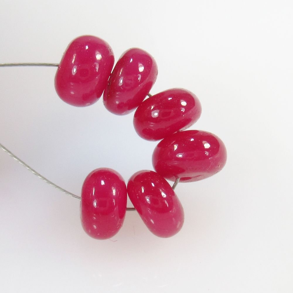 13.60 Ct Natural 6 Drilled Red Ruby Round Beads (1 of 2)